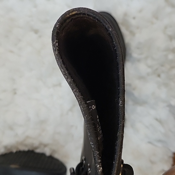 Coach black rubber knee high rain boots lace up in back fur lined size 5…Nice! - Picture 9 of 9